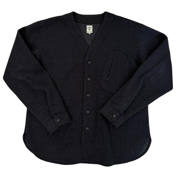 South2 West8 Navy Houndstooth Scouting Shirt - Picture 1 of 3